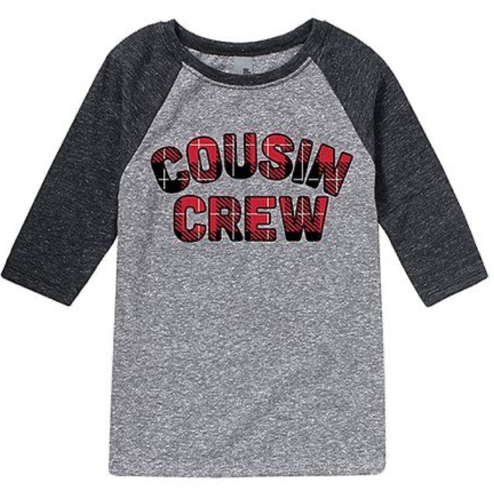 NWT “Cousin Crew” Baseball Plaid Shirt